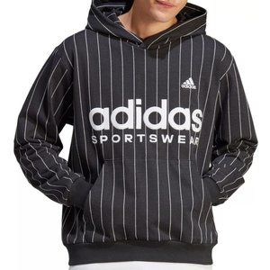 New adidas Pinstripe Fleece Hoodies Men's Small Black and White New Markdown
